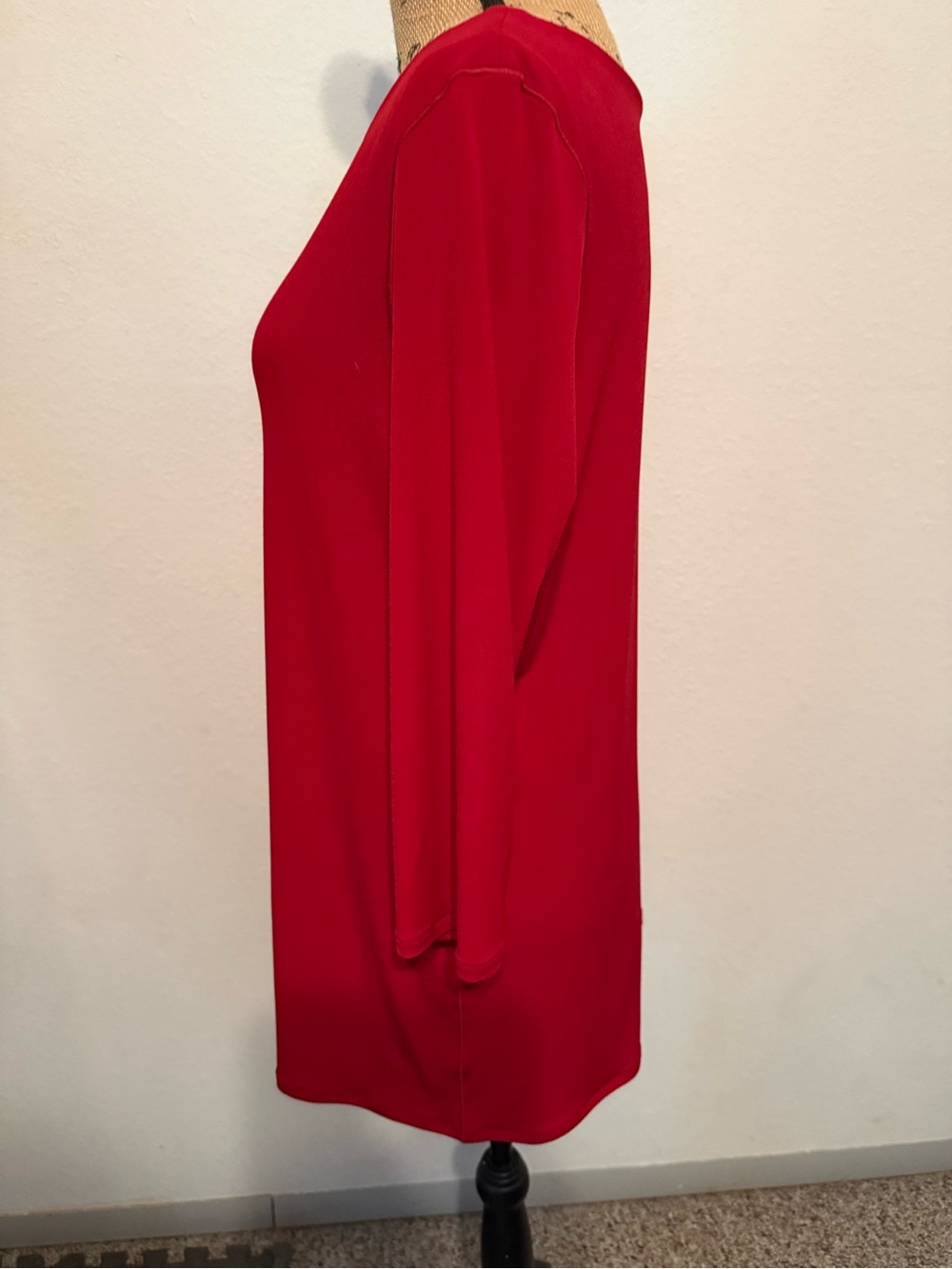 Eva Varro 3/4 sleeves red side grommet tunic-Claret large - Picture 5 of 10